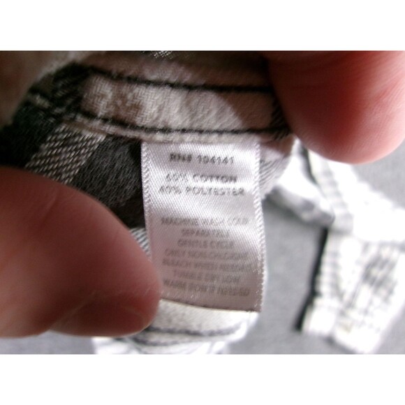 Field tream Shirt Womens S Black White Plaid Flannel Outdoor Causal Camp - Picture 7 of 9